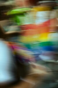 Abstract blur of colorful objects in motion