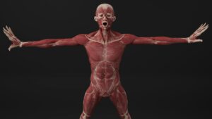 A man with his arms out and hands out
