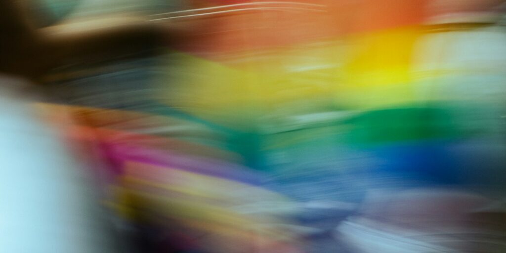 Abstract blur of colorful objects in motion